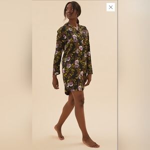 Marks & Spencer Satin Floral Short Nightshirt Size UK 8